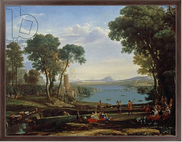 Постер Landscape with the Marriage of Isaac and Rebekah 1648 с типом исполнения На холсте в раме в багетной раме 221-02