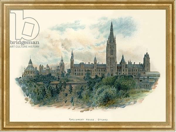 Постер Parliament house, Ottawa с типом исполнения На холсте в раме в багетной раме NA033.1.051