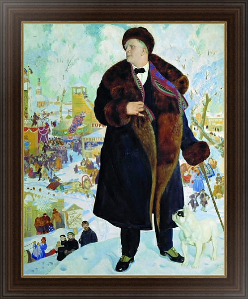 Постер Портрет Шаляпина с типом исполнения На холсте в раме в багетной раме 1.023.151