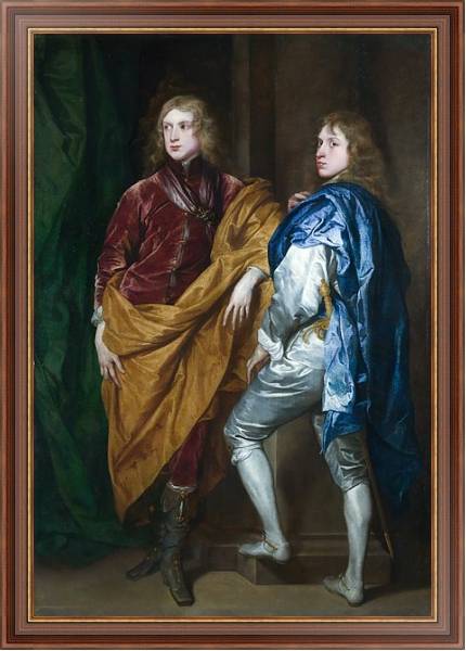 Постер Портрет двух молодых англичан с типом исполнения На холсте в раме в багетной раме 35-M719P-83