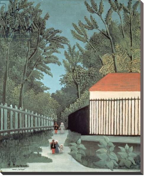 Постер Landscape in Montsouris Park with five figures, 1910 с типом исполнения На холсте без рамы