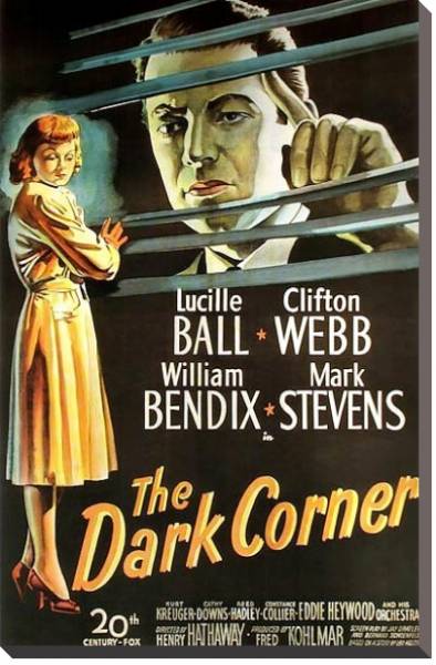 Постер Film Noir Poster - Dark Corner, The с типом исполнения На холсте без рамы