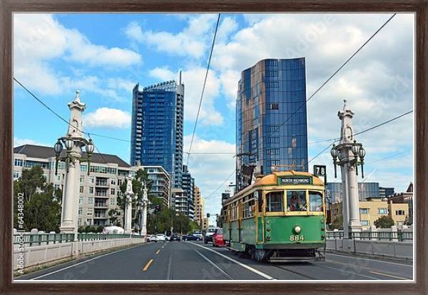 Постер Трамвай в Мельбурне, Австралия с типом исполнения На холсте в раме в багетной раме 221-02