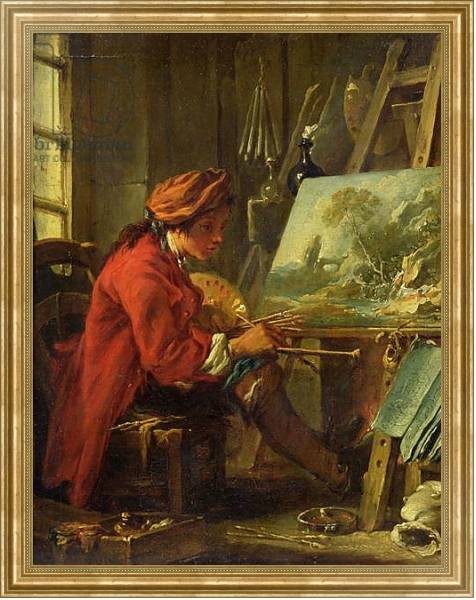Постер The Painter in his Studio с типом исполнения На холсте в раме в багетной раме NA033.1.051