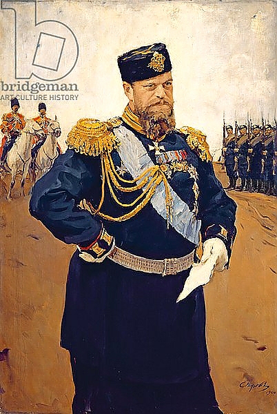 Постер Portrait of Tsar Alexander III, 1900 с типом исполнения На холсте без рамы