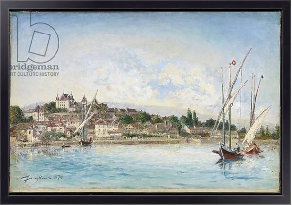 Постер Landscape from Lake Leman to Nyon, 1875 с типом исполнения На холсте в раме в багетной раме 221-01