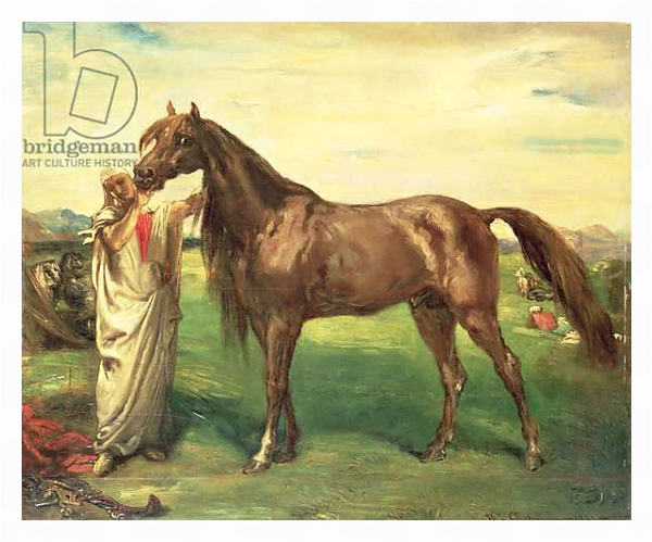 Постер Hadji, an Arabian Stallion, 1853 с типом исполнения На холсте в раме в багетной раме 221-03