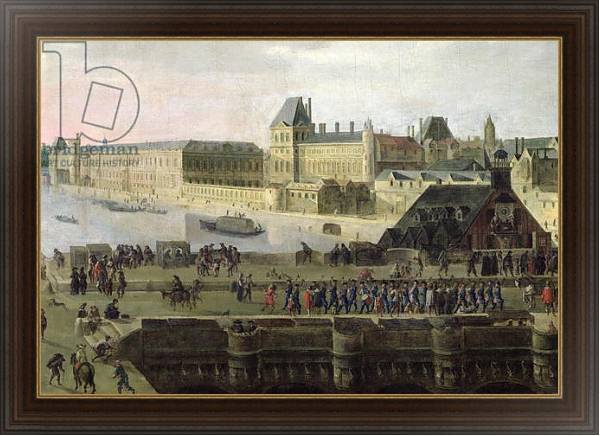 Постер View of the Pont-Neuf and the River Seine looking downstream, detail, c.1633 с типом исполнения На холсте в раме в багетной раме 1.023.151