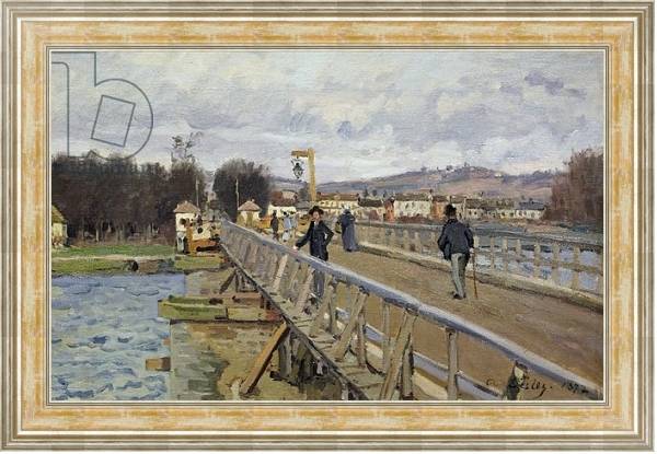 Постер Footbridge at Argenteuil, 1872 с типом исполнения На холсте в раме в багетной раме NA053.0.115