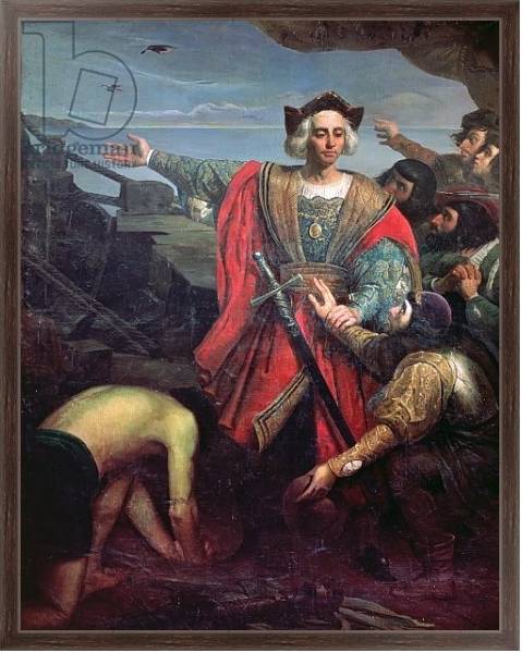 Постер Arrival of Cristobal Colon in America с типом исполнения На холсте в раме в багетной раме 221-02