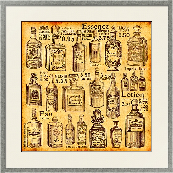 Постер Flacons et Parfums с типом исполнения Под стеклом в багетной раме 1727.2510