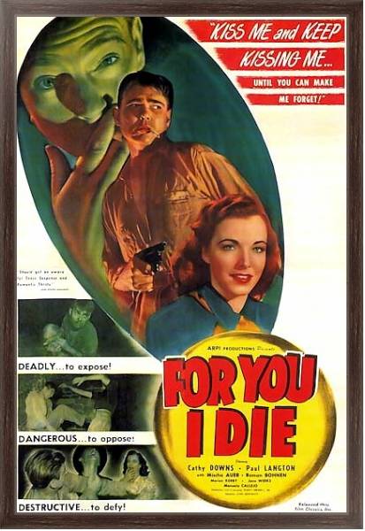 Постер Film Noir Poster - For You I Die с типом исполнения На холсте в раме в багетной раме 221-02