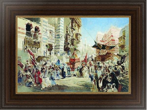 Постер Эскиз к картине Перенесение священного ковра из Мекки в Каир с типом исполнения На холсте в раме в багетной раме 1.023.151