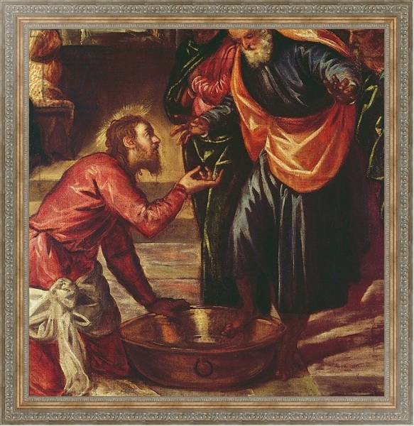 Постер Christ Washing the Feet of the Disciples с типом исполнения На холсте в раме в багетной раме 484.M48.310