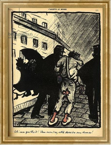 Постер Two policemen take away a tramp dressed in rags, from 'Crimes and Punishments', 1902 с типом исполнения На холсте в раме в багетной раме NA033.1.051