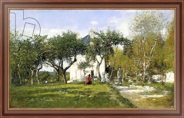 Постер Fervaques, Garden and House of Monsieur Jacquette, 1877 с типом исполнения На холсте в раме в багетной раме 35-M719P-83