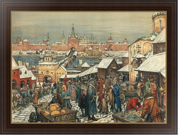 Постер Новгородский торг с типом исполнения На холсте в раме в багетной раме 1.023.151
