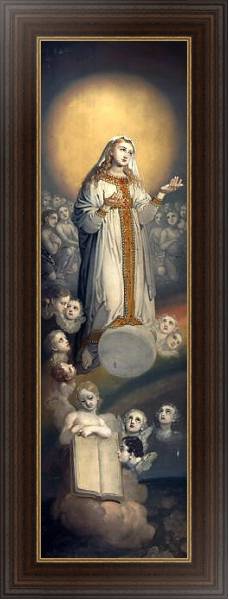 Постер Богоматерь в окружении ангелов с типом исполнения На холсте в раме в багетной раме 1.023.151