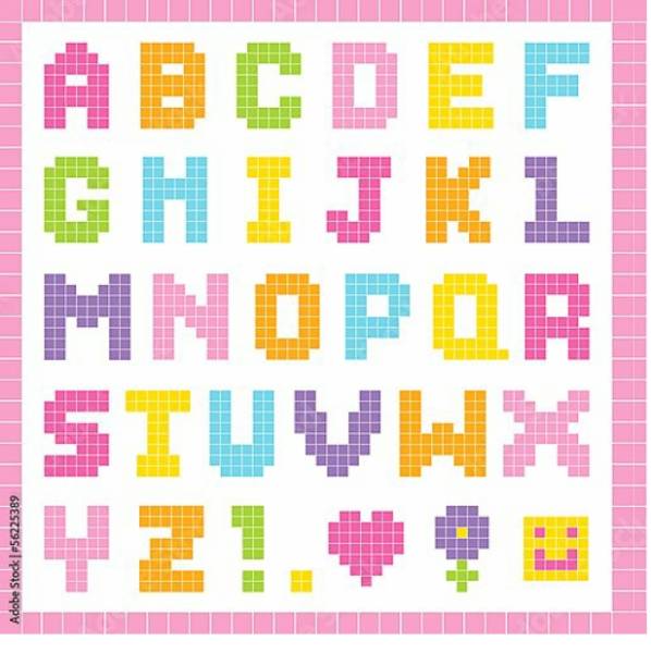 Постер Детский алфавит. Английские буквы с типом исполнения На холсте без рамы