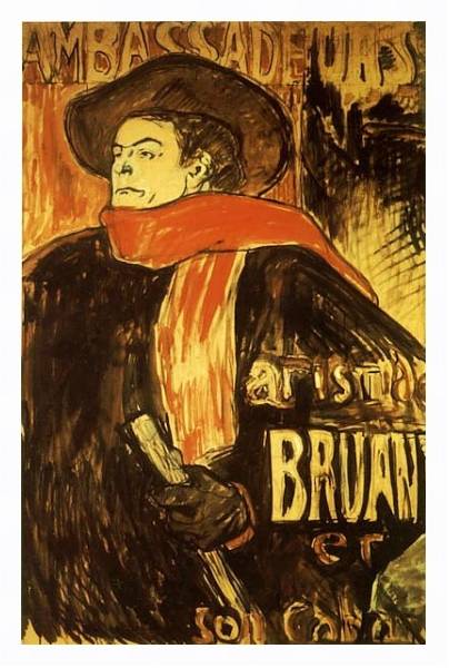 Постер Aristide Bruant studie 2 с типом исполнения На холсте в раме в багетной раме 221-03