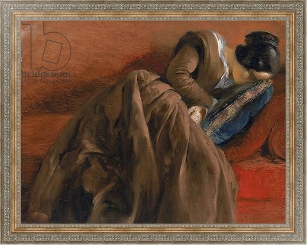 Постер Emilie, the Artist's Sister, Asleep, c.1848 с типом исполнения На холсте в раме в багетной раме 484.M48.310