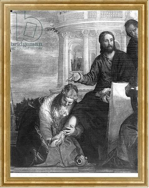 Постер The Meal at the House of Simon the Pharisee, detail of the central part, 1570 с типом исполнения На холсте в раме в багетной раме NA033.1.051