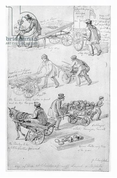 Постер Street Traders, London, 1842 с типом исполнения На холсте в раме в багетной раме 221-03