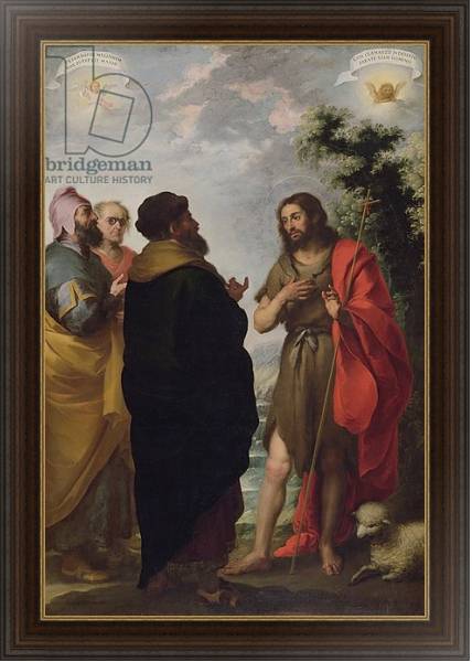 Постер St. John the Baptist with the Scribes and Pharisees, c.1655 с типом исполнения На холсте в раме в багетной раме 1.023.151