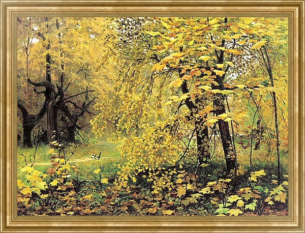 Постер Золотая осень 2 с типом исполнения На холсте в раме в багетной раме NA033.1.051