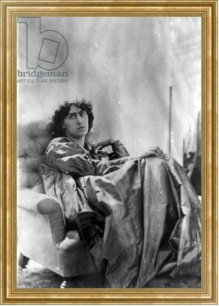 Постер Jane Morris, posed by Dante Gabriel Rossetti, 1865 5 с типом исполнения На холсте в раме в багетной раме NA033.1.051