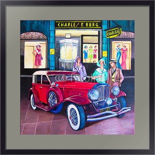 Постер Старинный автомобиль с типом исполнения Под стеклом в багетной раме 221-01