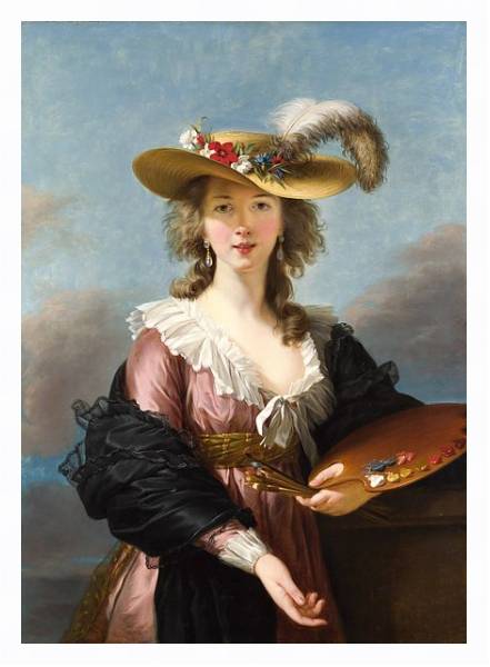 Постер Автопортрет в соломенной шляпе с типом исполнения На холсте в раме в багетной раме 221-03
