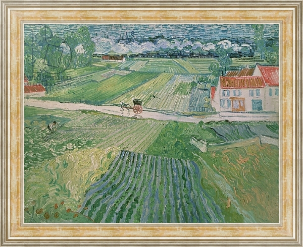 Постер Landscape at Auvers after the Rain, 1890 с типом исполнения На холсте в раме в багетной раме NA053.0.115