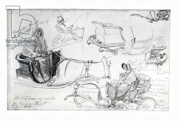 Постер Pony and Traps on Francis Street, London, 1835 с типом исполнения На холсте в раме в багетной раме 221-03