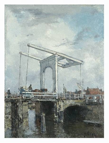 Постер Разводной мост в голланском городке с типом исполнения На холсте в раме в багетной раме 221-03