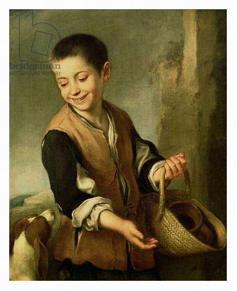 Постер Boy with a Dog, c.1650 с типом исполнения На холсте в раме в багетной раме 221-03