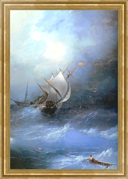 Постер Буря в ледовитом океане с типом исполнения На холсте в раме в багетной раме NA033.1.051