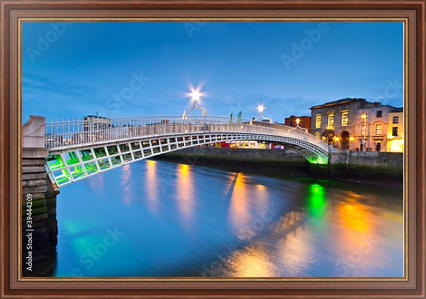 Постер Ирландия. Дублин. Мост Полпенни  с типом исполнения На холсте в раме в багетной раме 35-M719P-83