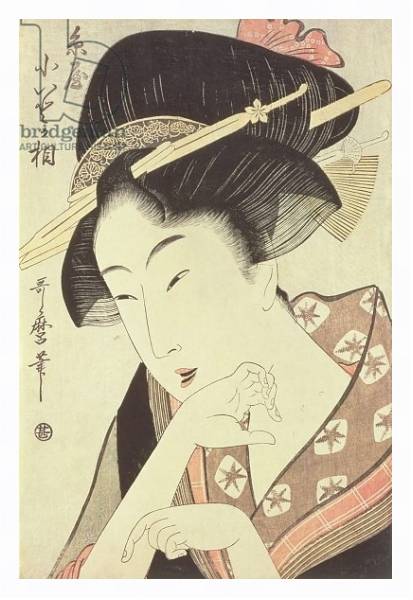 Постер Bust portrait of the heroine Kioto of the Itoya с типом исполнения На холсте в раме в багетной раме 221-03