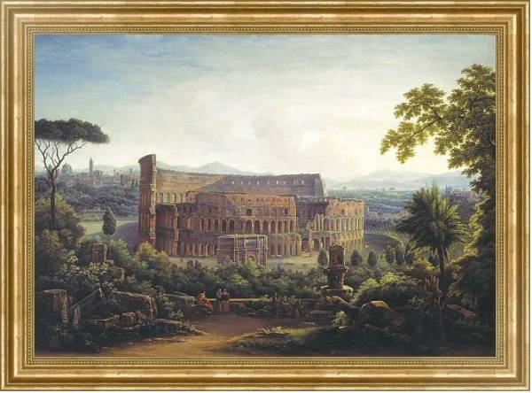 Постер Вид Рима. Колизей. 1816 с типом исполнения На холсте в раме в багетной раме NA033.1.051