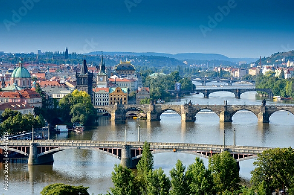 Постер Мосты Праги с типом исполнения На холсте без рамы