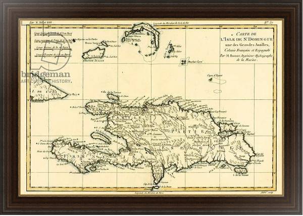 Постер The French and Spanish Colony of the Island of St Dominic of the Greater Antilles, 1780 с типом исполнения На холсте в раме в багетной раме 1.023.151