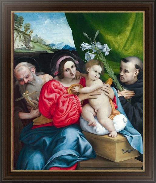 Постер Дева Мария с младенцем и Святыми 2 с типом исполнения На холсте в раме в багетной раме 1.023.151