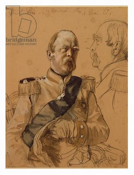Постер Prince Otto von Bismarck, 1865 с типом исполнения На холсте в раме в багетной раме 221-03