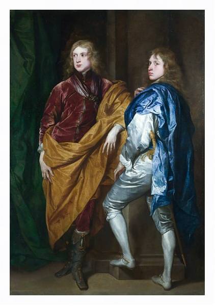 Постер Портрет двух молодых англичан с типом исполнения На холсте в раме в багетной раме 221-03