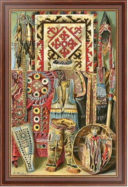 Постер Culture of the Mongols: Fabrics and designs с типом исполнения На холсте в раме в багетной раме 35-M719P-83