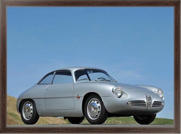 Постер Zagato Alfa Romeo Giulietta SZ '1960–62 дизайн Zagato с типом исполнения На холсте в раме в багетной раме 221-02
