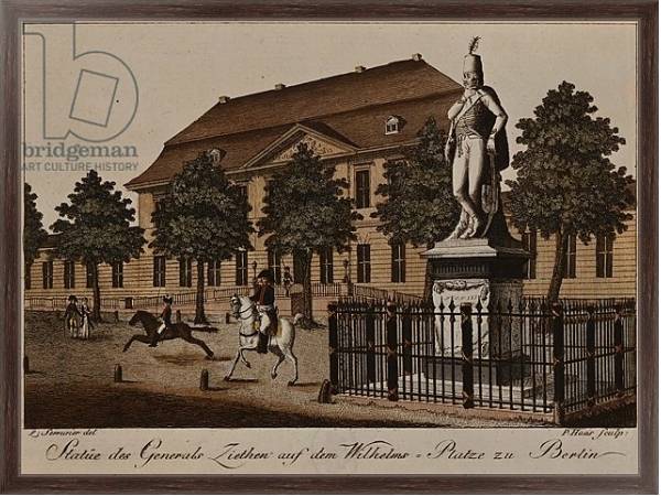Постер Statue of General von Ziethen in Wilhelm Platz, Berlin с типом исполнения На холсте в раме в багетной раме 221-02