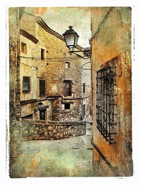 Постер Испания. Улицы Испании #4. Винтаж с типом исполнения На холсте в раме в багетной раме 221-03