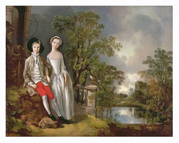 Постер Portrait of Heneage Lloyd and his Sister, Lucy, c.1750 с типом исполнения На холсте в раме в багетной раме 221-03